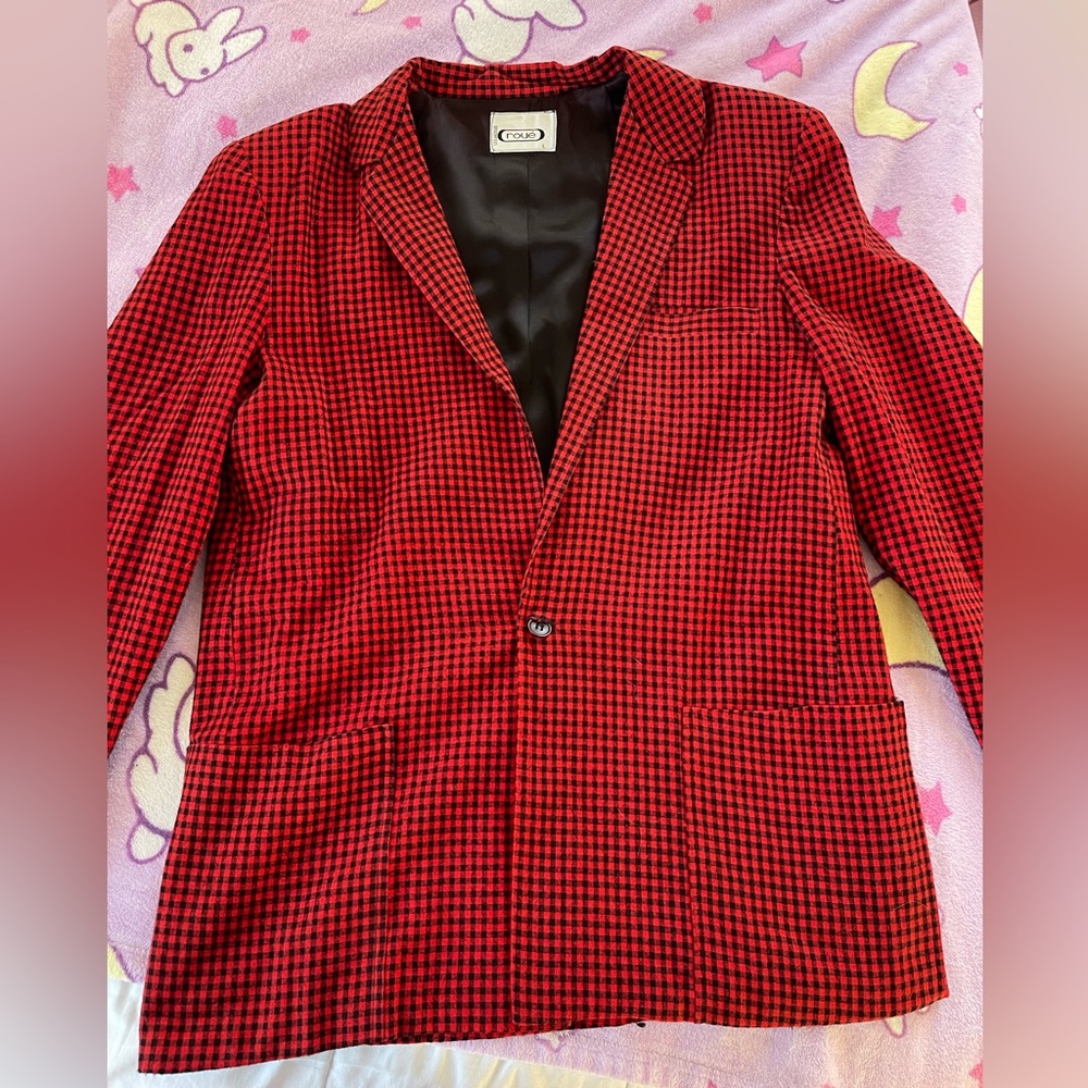 American vintage red and black gingham blazer. From Roue Los Angeles